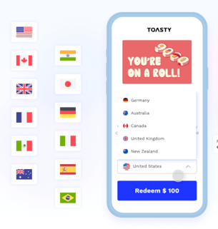 Toasty Choice Card mobile phone mockup
