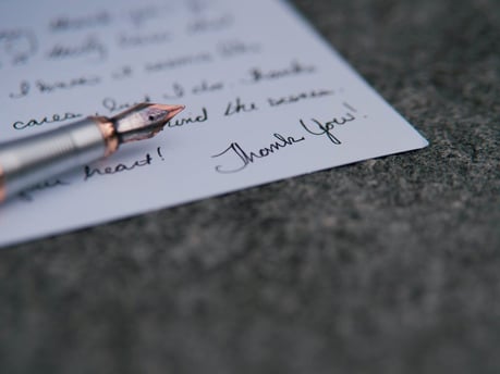 Personalized thank you note as a present for employees