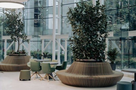 depiction of workplace improvements to increase morale and satisfaction