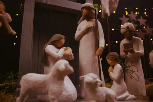 family carving christmas
