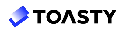 Toasty logo white background