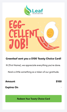 customized email template example