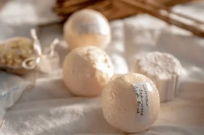 Pink bath bombs