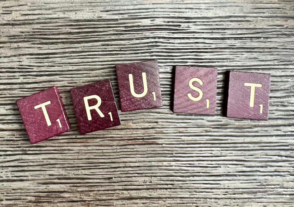 trust spelled out with scrabble letters