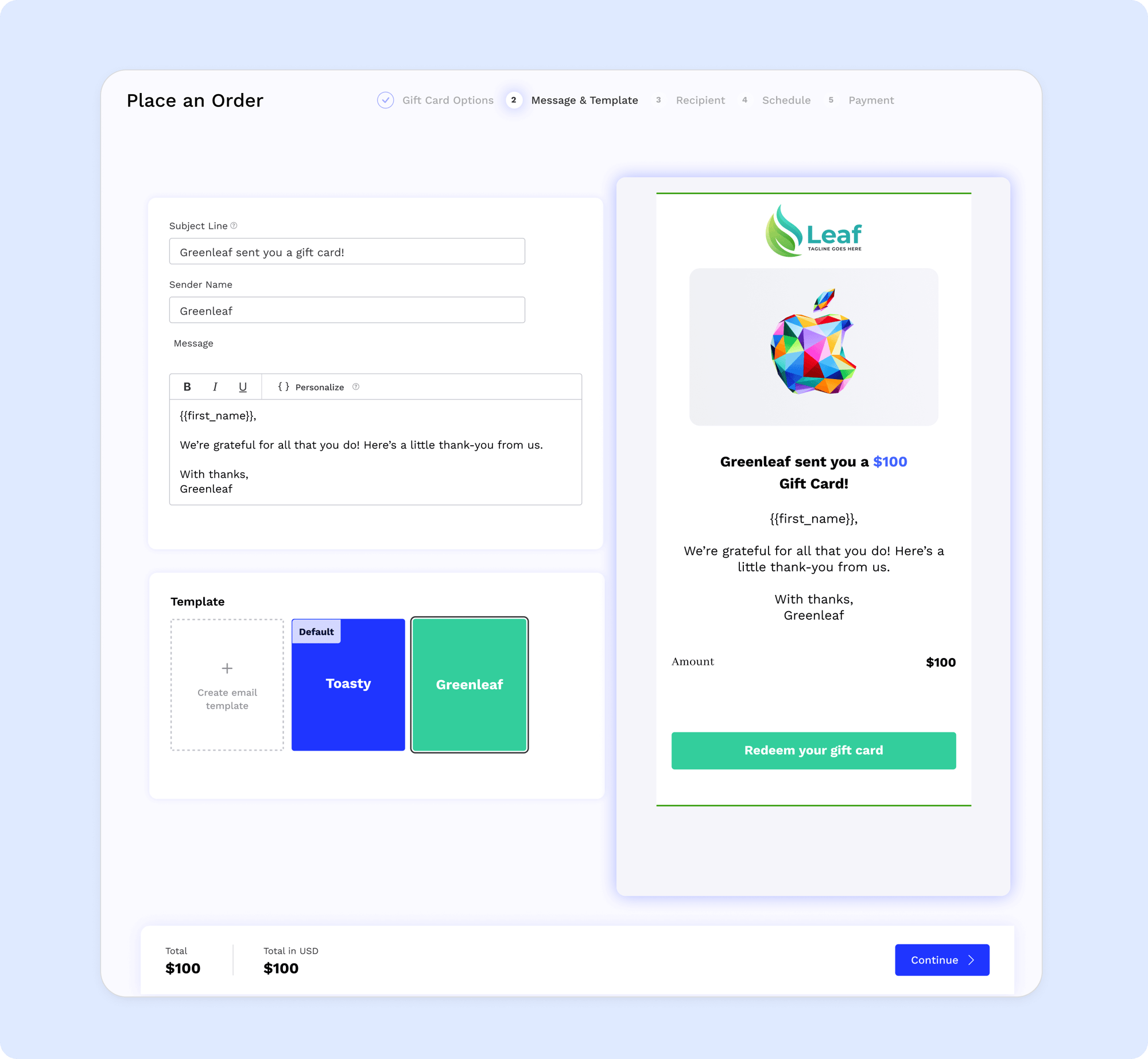 bulk apple gift card customization