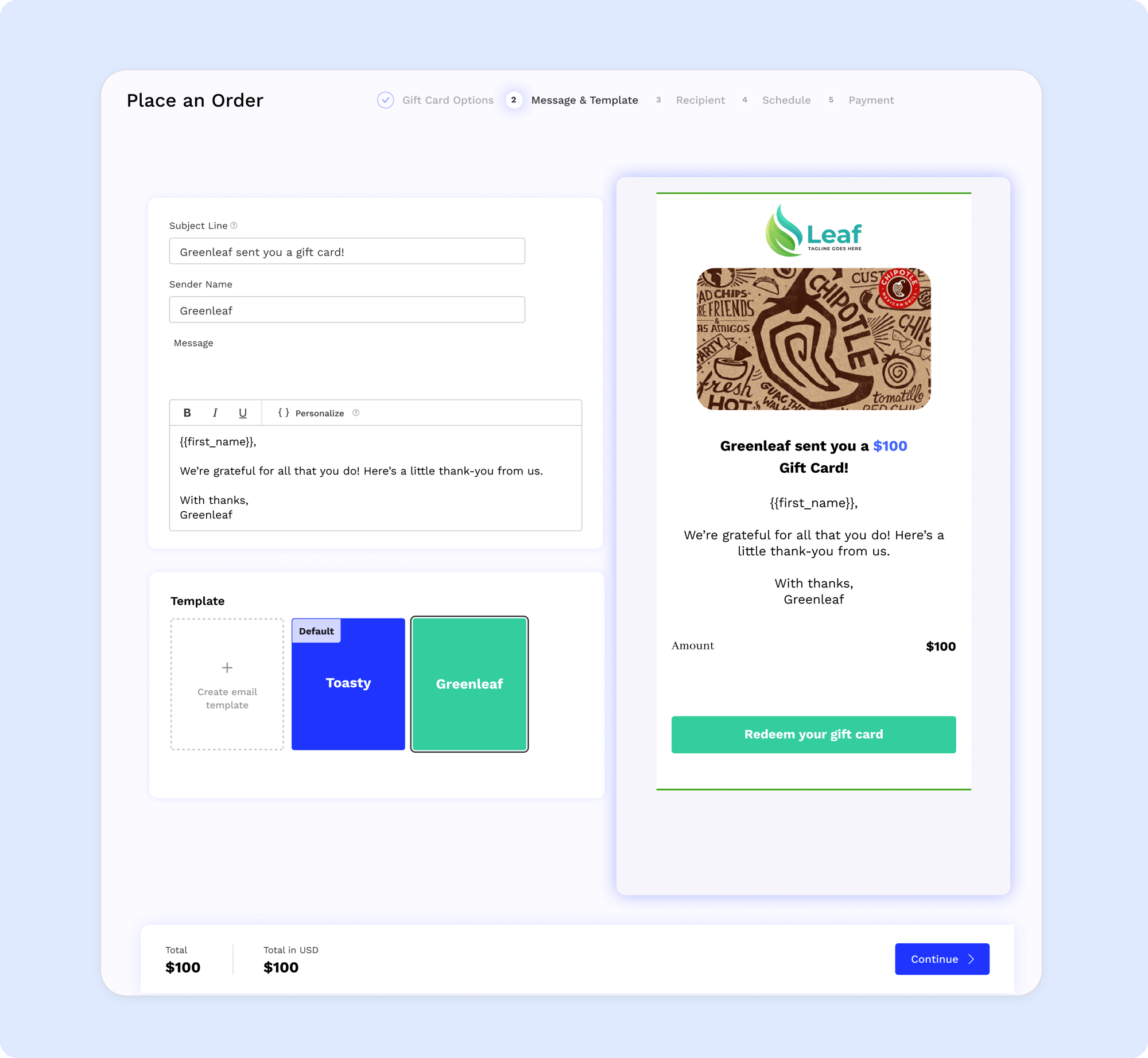 bulk chipotle gift card customization