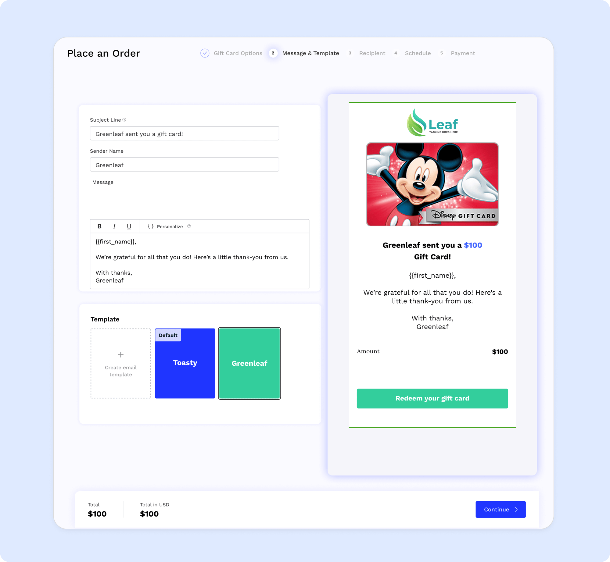 bulk disney gift card customization
