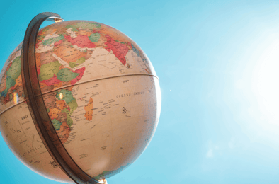 globe with light blue background
