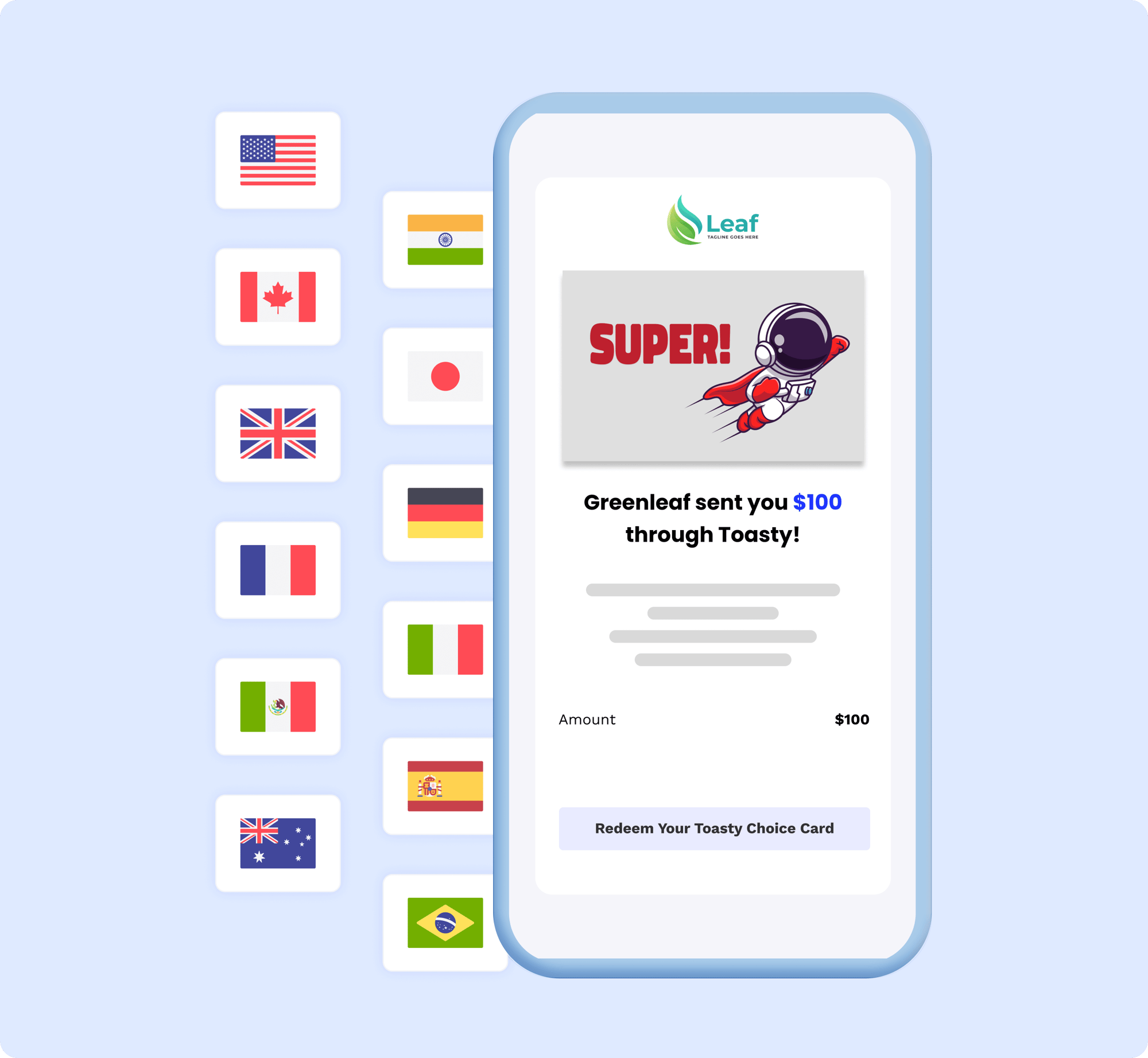 redeem toasty choice card