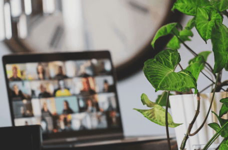 remote team meeting on computer screen