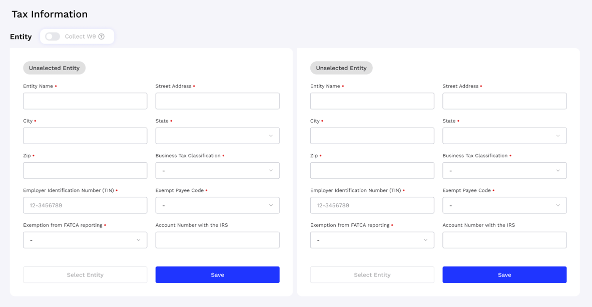 settings -> tax information