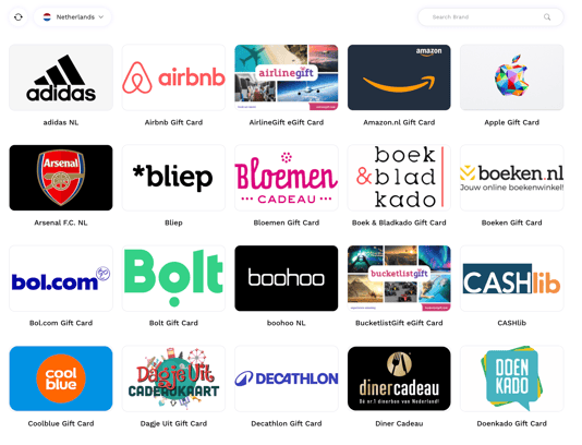 the netherlands gift card catalog