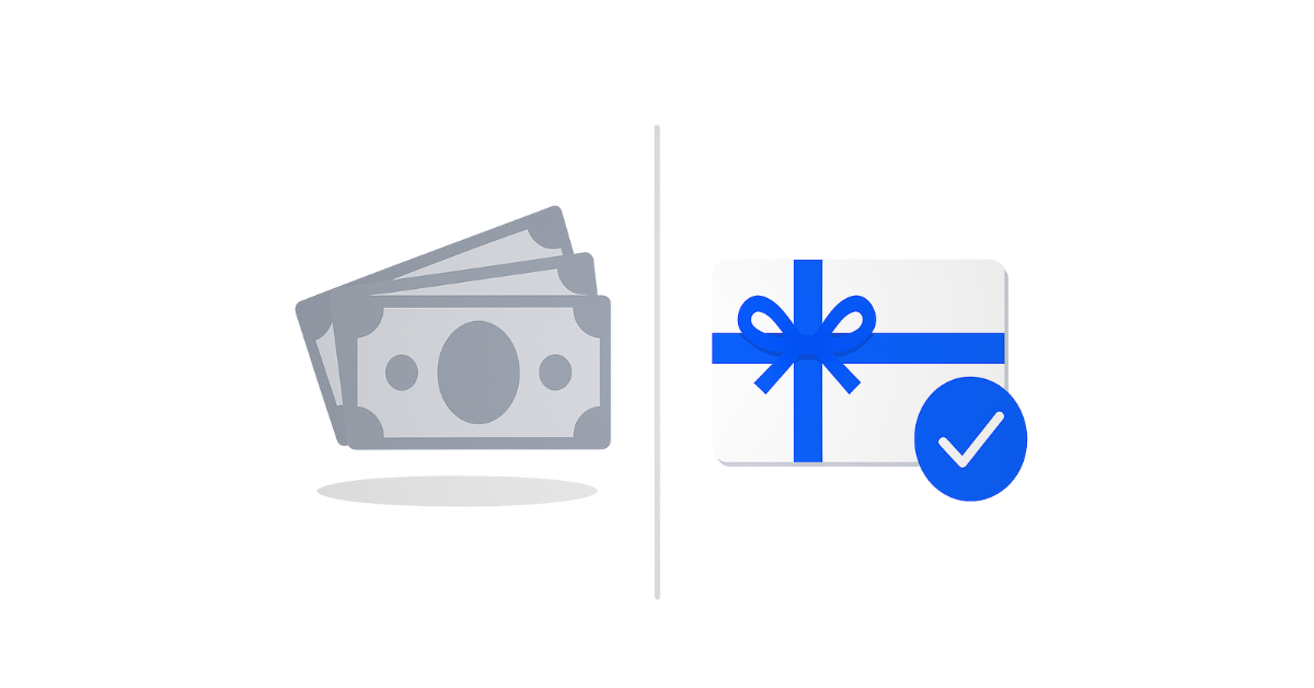 Cash Bonus vs. Gift Card: Why Rewards Offer a Better ROI